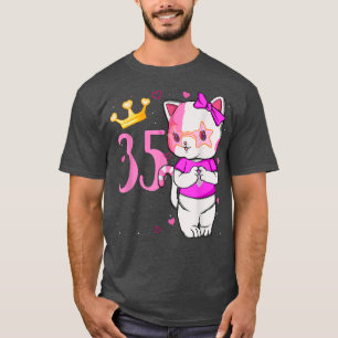 35th Birthday Cute Cat 35 Years Old Bday  T-Shirt
