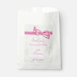 35th Birthday Damask and Faux Bow Favour Bags
