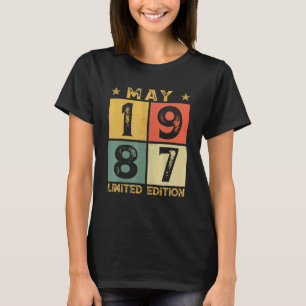 35th Birthday Decorations May 1987 35 Years Old T-Shirt