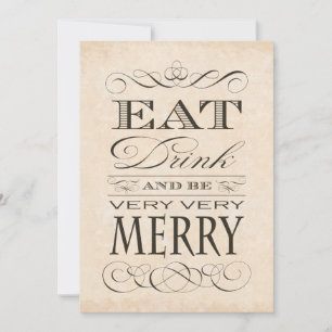 35th Birthday Dinner Party Eat Drink and be Merry Invitation