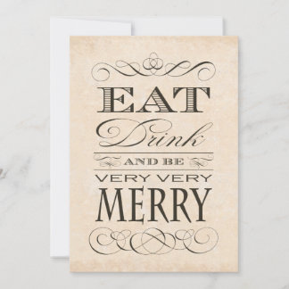 35th Birthday Dinner Party Eat Drink and be Merry Invitation