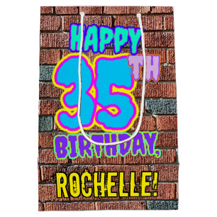 35th Birthday: Fun, Urban Graffiti Inspired Look Medium Gift Bag