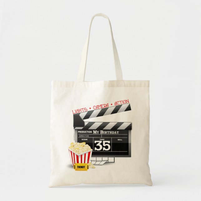 35th Birthday Hollywood Movie Party Tote Bag (Front)