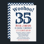 35th Birthday Invitation Mens Navy Blue<br><div class="desc">A funny and striking 35th birthday invitation for a husband,  friend,  father or grandad.</div>