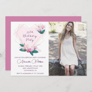 35th birthday invitations Elegant Boho Photo
