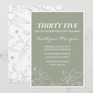 35th birthday invitations Elegant Floral