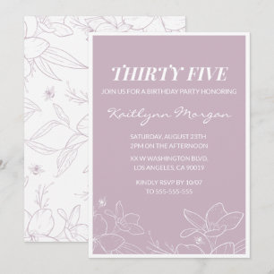 35th birthday invitations Elegant Modern Floral