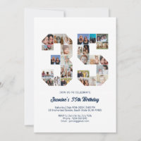 35th Birthday Number 35 Custom Photo Collage