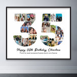 35th Birthday Number 35 Photo Collage Anniversary Poster<br><div class="desc">Mark thirty five years of wonderful memories and adventures with this captivating 35th Birthday Number Photo Collage. This customisable template is the perfect blend of creativity and sentiment, allowing you to create a truly memorable gift for your loved one's special day. Capture the essence of ten incredible years in a...</div>