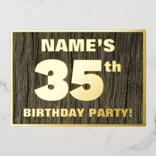 35th Birthday Party: Bold, Faux Wood Grain Pattern