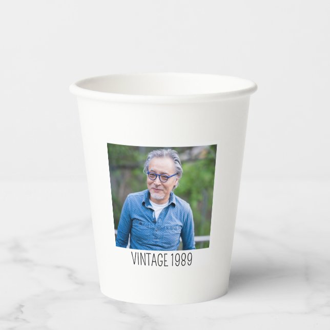 35th Birthday Party Cups, Personalised Birthday St Paper Cups (Front)