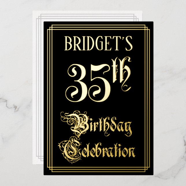 35th Birthday Party — Fancy Script & Custom Name (Front/Back)