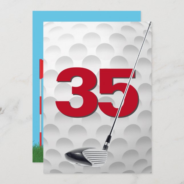 35th Birthday Party Golf Theme Invitation (Front/Back)