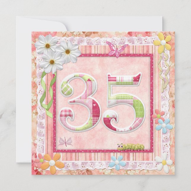 35th birthday party scrapbooking style invitation (Front)