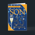 35th Birthday Son - Champagne Glass Card<br><div class="desc">35th Birthday Son - Champagne Glass</div>