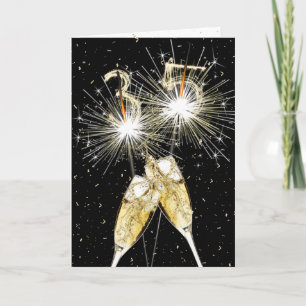 35th Birthday Sparklers and Champagne Toast Card