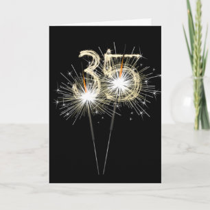 35th Birthday Sparklers on Black Card