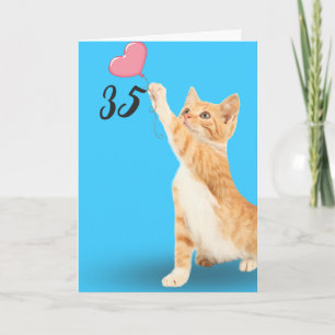 35th birthday tabby cat card