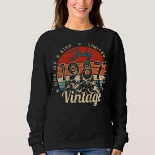 35th Birthday Vintage July 1987 One Of A Kind Sweatshirt