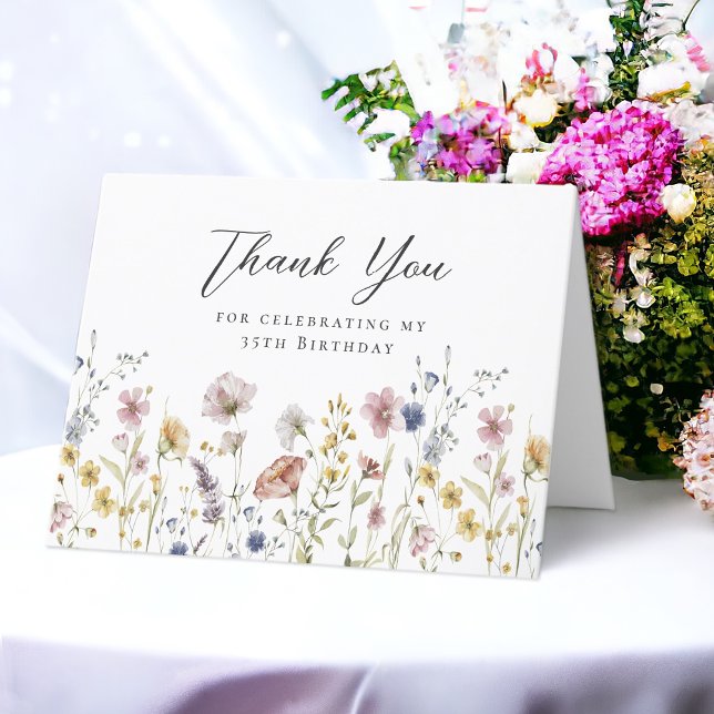 35th Birthday Wildflowers Floral Thank You (Creator Uploaded)
