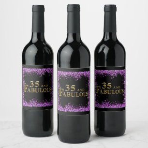 35th  Birthday  Wine Label