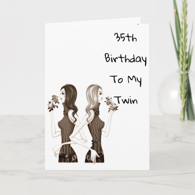 **35th** BIRTHDAY WISHES TO MY **TWIN SISTER** Card (Front)
