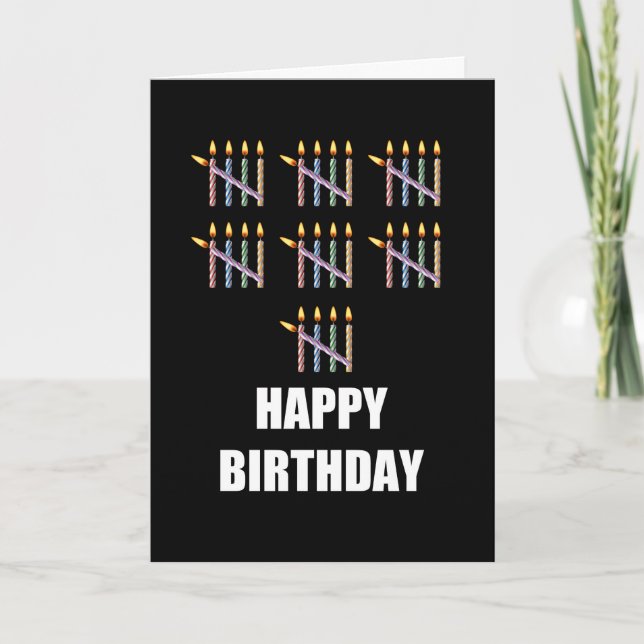 35th Birthday with Candles Card (Front)