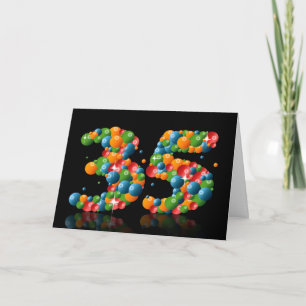 35th birthday with numbers formed from balls card