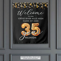 35th Class Reunion Welcome Black Orange Balloon