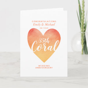 35th CORAL Wedding Anniversary personalised Card