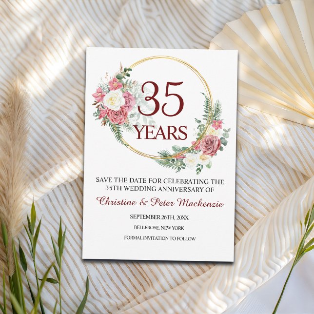 35th Coral Wedding Anniversary  Save The Date (Creator Uploaded)