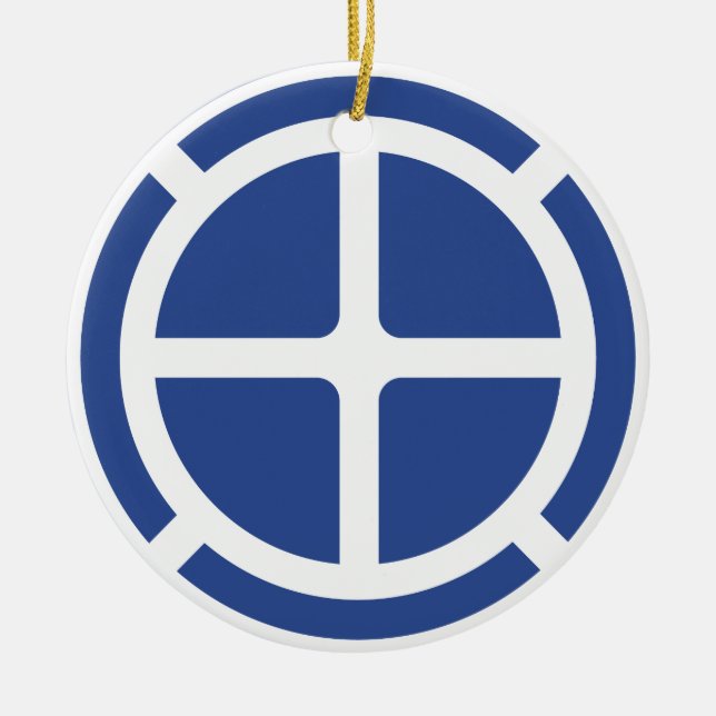 35th Infantry Division Badge Ceramic Tree Decoration (Front)