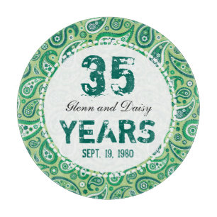 35th Jade Wedding Anniversary Paisley Pattern Cutting Board