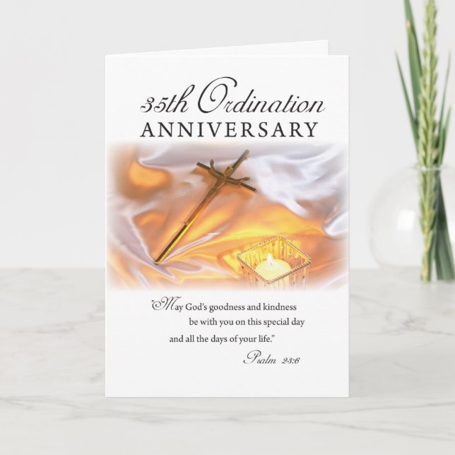 35th Ordination Anniversary, Cross Candle Card (Front)