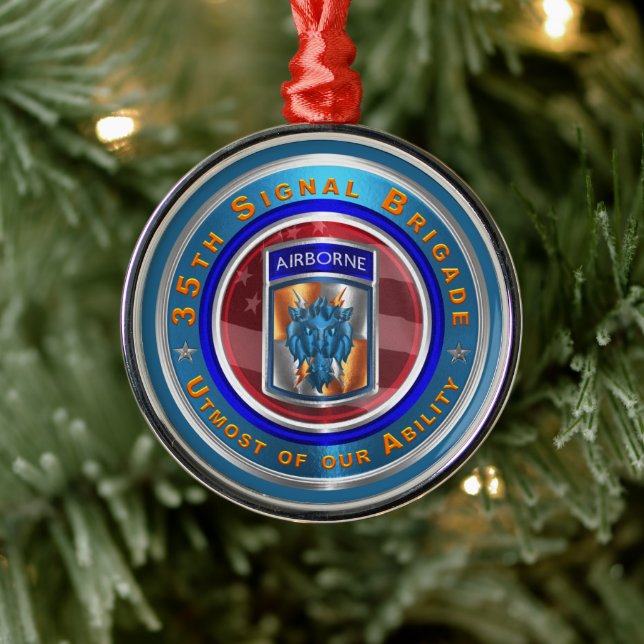 35TH SIGNAL BRIGADE Christmas  Metal Tree Decoration (Tree)