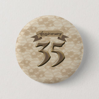 35th Wedding Anniversary Buttons