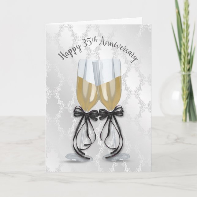 35th Wedding Anniversary Champagne Toast   Card (Front)