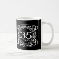 35th wedding anniversary Coral Jade crest