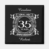 35th wedding anniversary Coral Jade crest