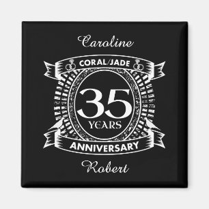 35th wedding anniversary Coral Jade crest Magnet