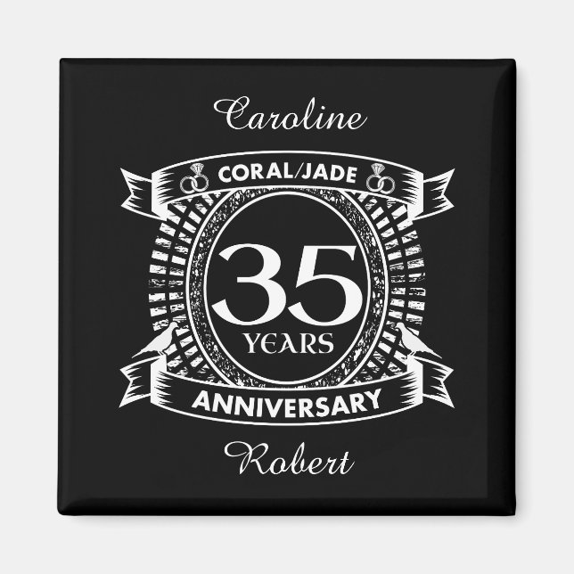 35th wedding anniversary Coral Jade crest Magnet (Front)