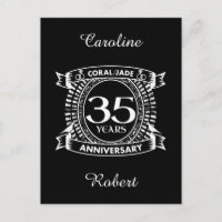 35th wedding anniversary Coral Jade crest