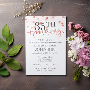 35th Wedding Anniversary   *Easy to Edit* Invitation