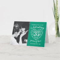 35th Wedding Anniversary emerald green heart Card