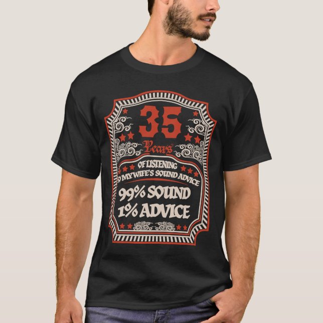 35th Wedding Anniversary For Him  Man Husband T-Shirt (Front)