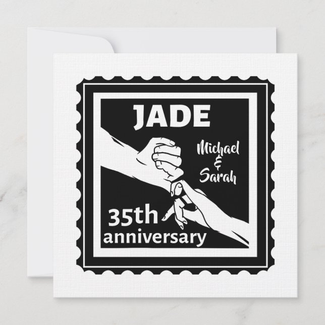 35th wedding anniversary holding hands invitation (Front)