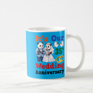 35th Wedding Anniversary Panda Couples Together Coffee Mug