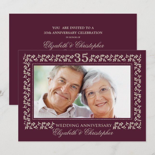 35th Wedding Anniversary Party Invitations (Front/Back)