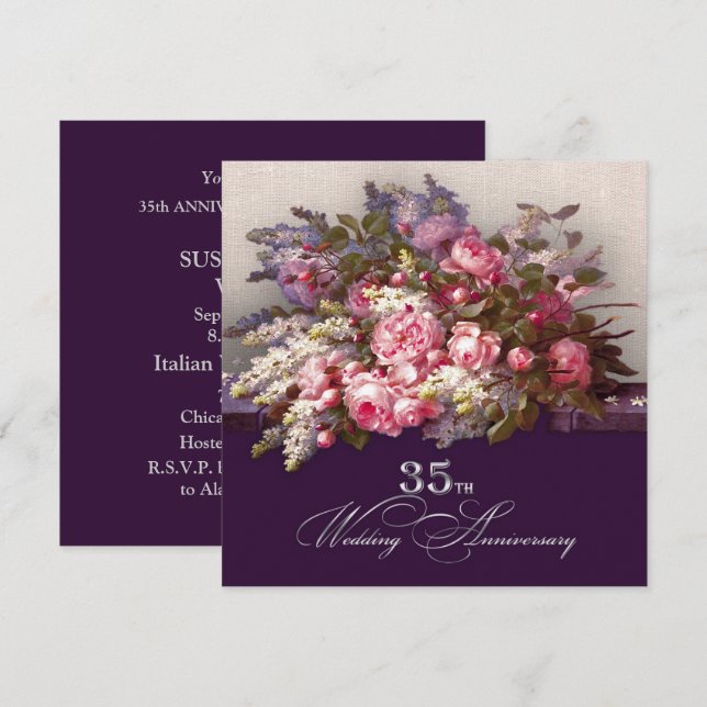 35th Wedding Anniversary Party Invitations (Front/Back)