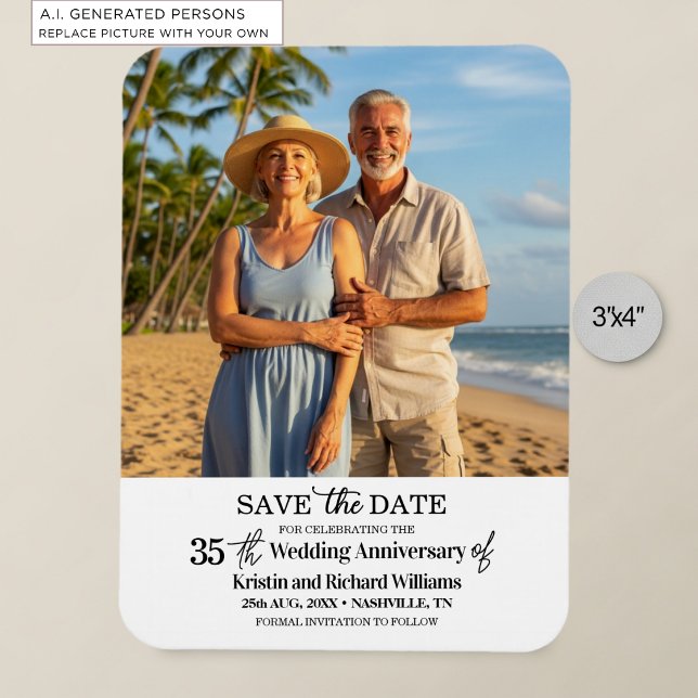 35th Wedding Anniversary Save the Date Photo Magnet (Creator Uploaded)